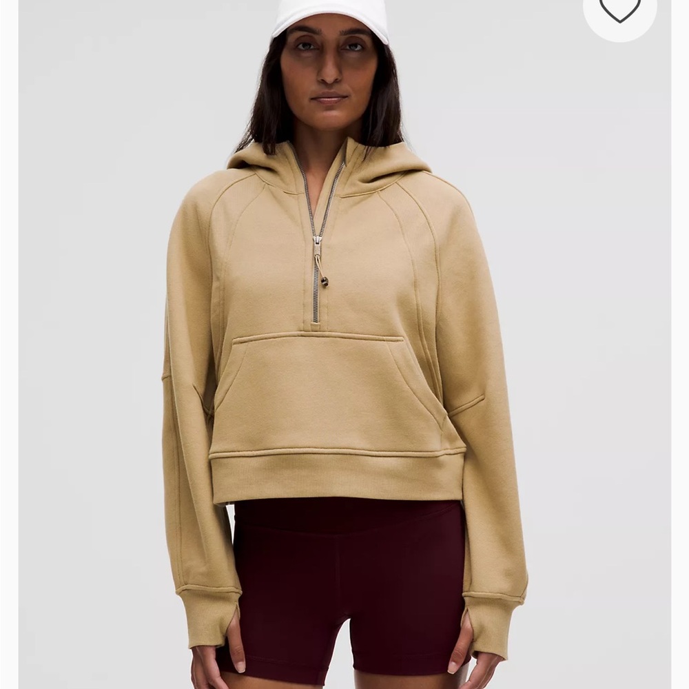 Lululemon beige scuba cropped hoodie m/l